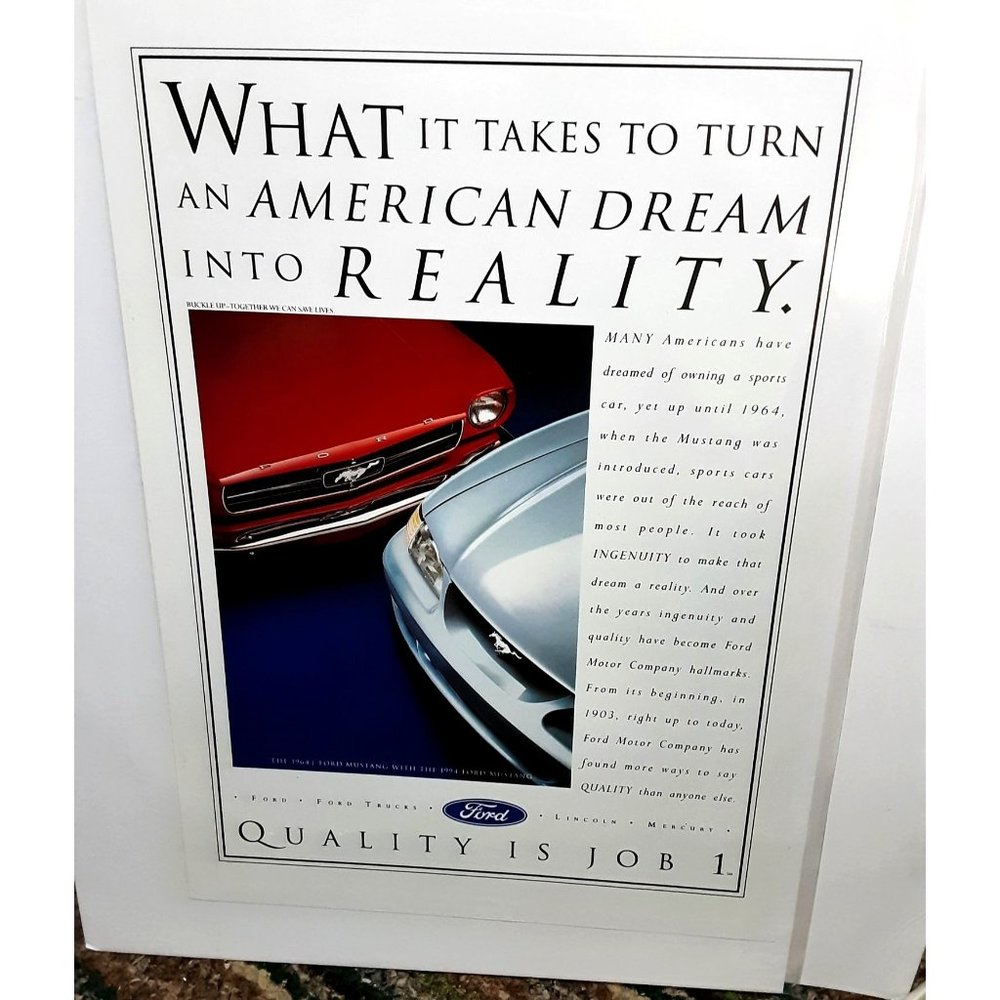 1964 Ford Mustang 1994 Mustang Print Ad vintage